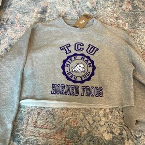 Tcu cropped crew neck